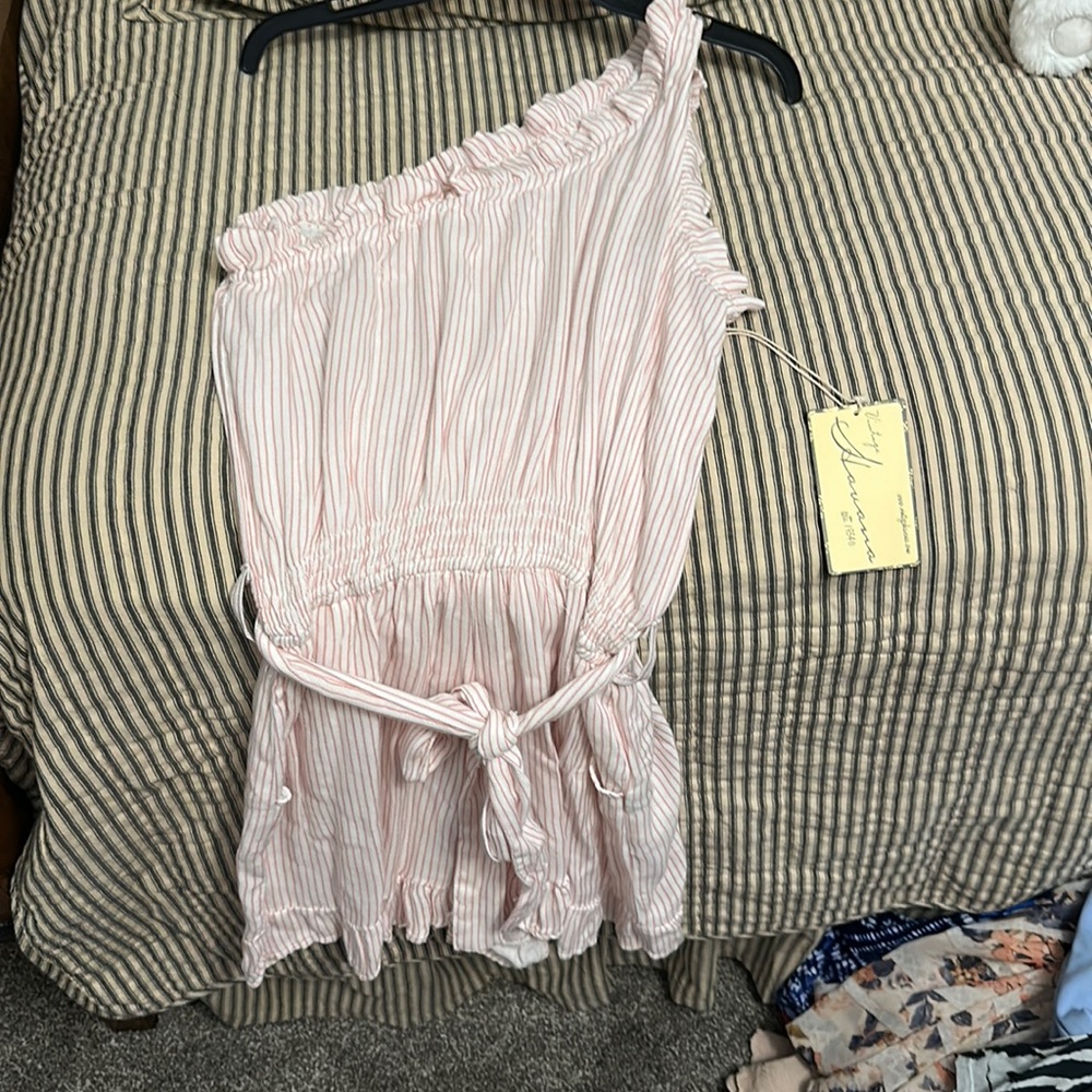 Vintage Havana brand new red striped romper size large